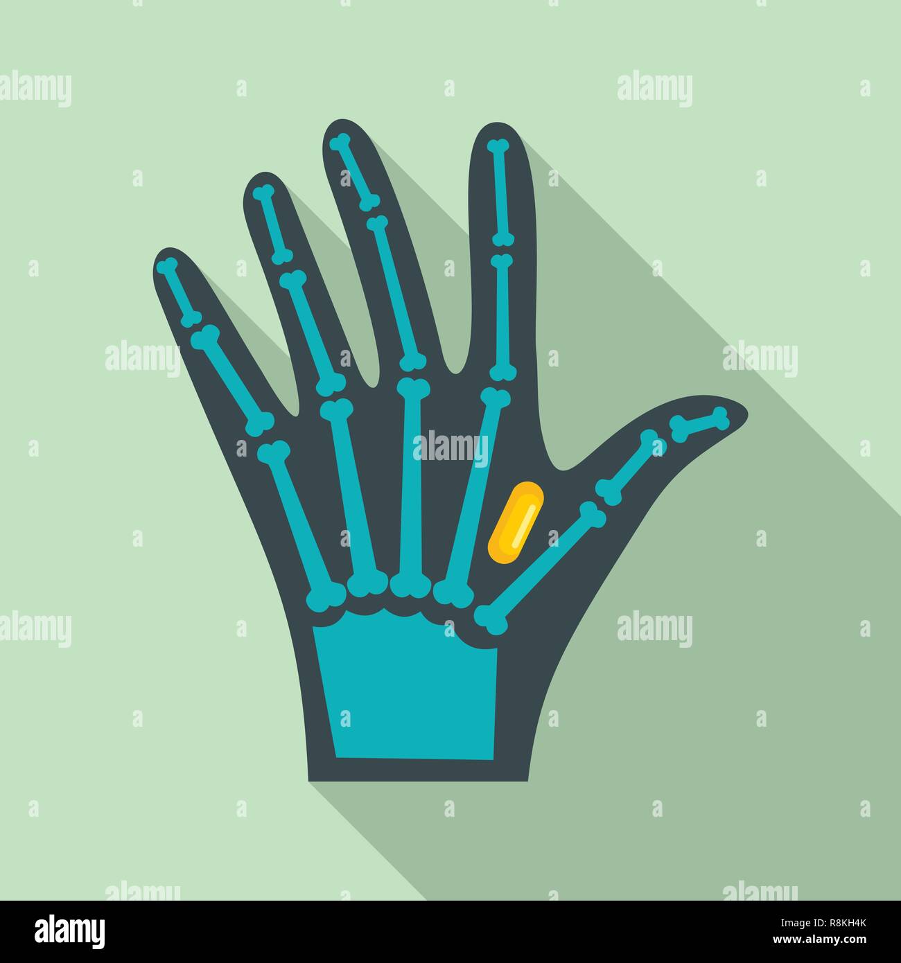 Nfc hand implant icon. Flat illustration of nfc hand implant vector icon for web design Stock Vector