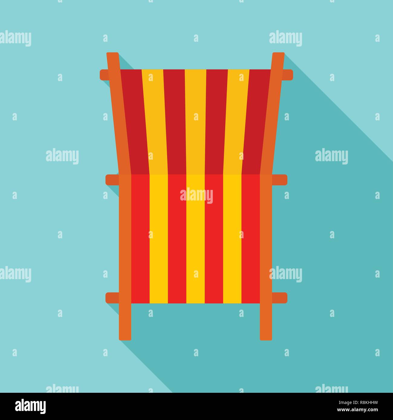 Beach deck chair icon. Flat illustration of beach deck chair vector icon for web design Stock Vector