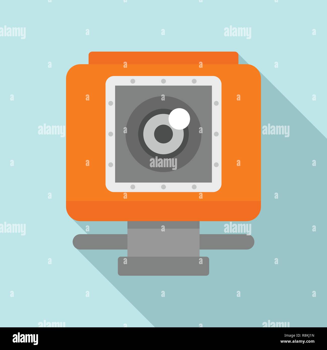 Action camera icon. Flat illustration of action camera vector icon for web design Stock Vector