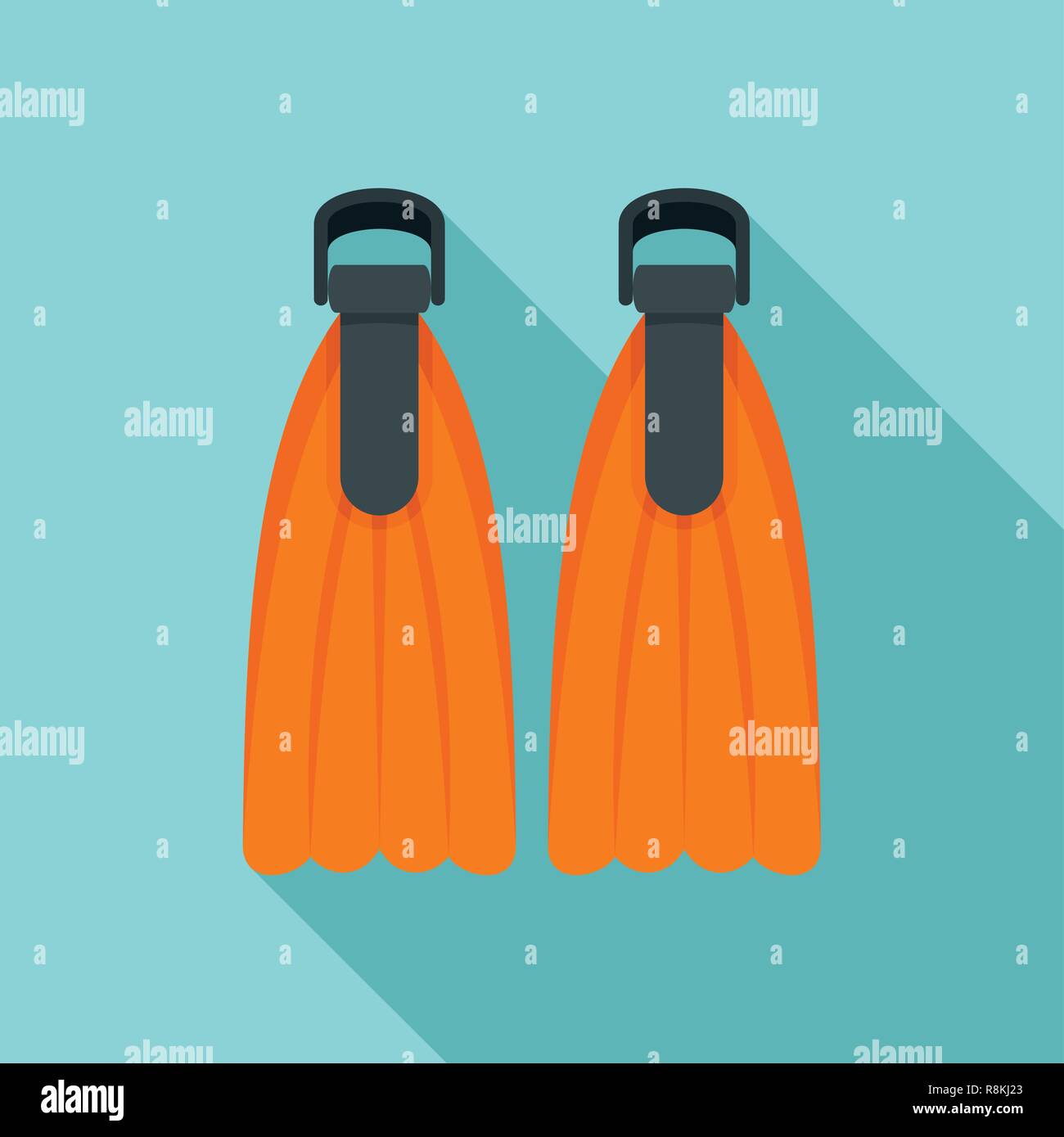 Diving fins icon. Flat illustration of diving fins vector icon for web