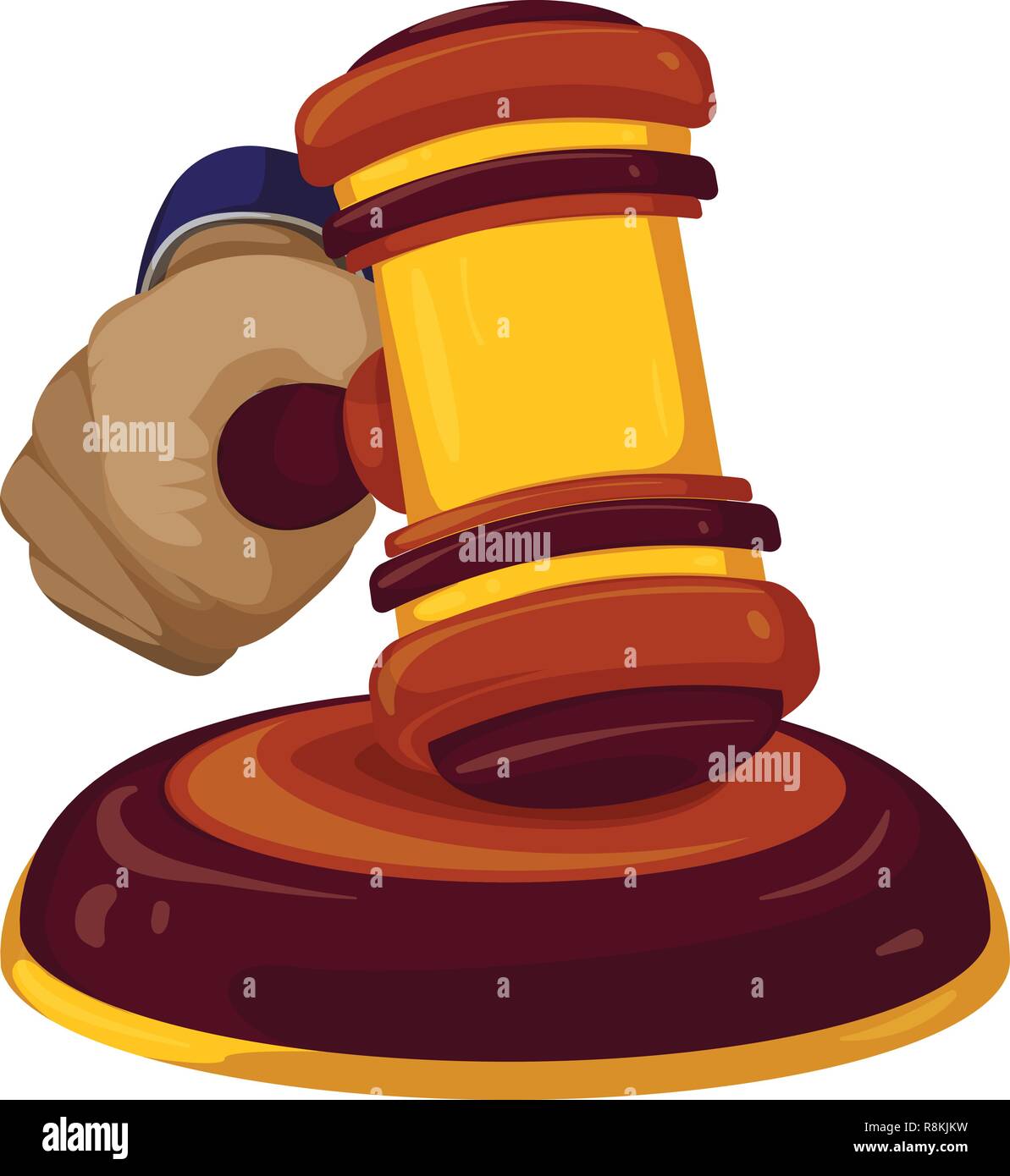 Gavel judge decision icon. Cartoon of gavel judge decision vector icon for web design isolated on white background Stock Vector