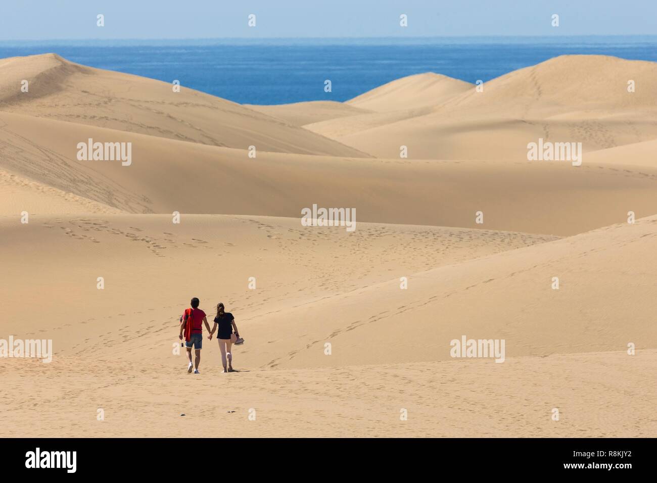 Spain, Canary Islands, Gran Canaria Island, the 250-hectare Maspalomas Dunes Stock Photo