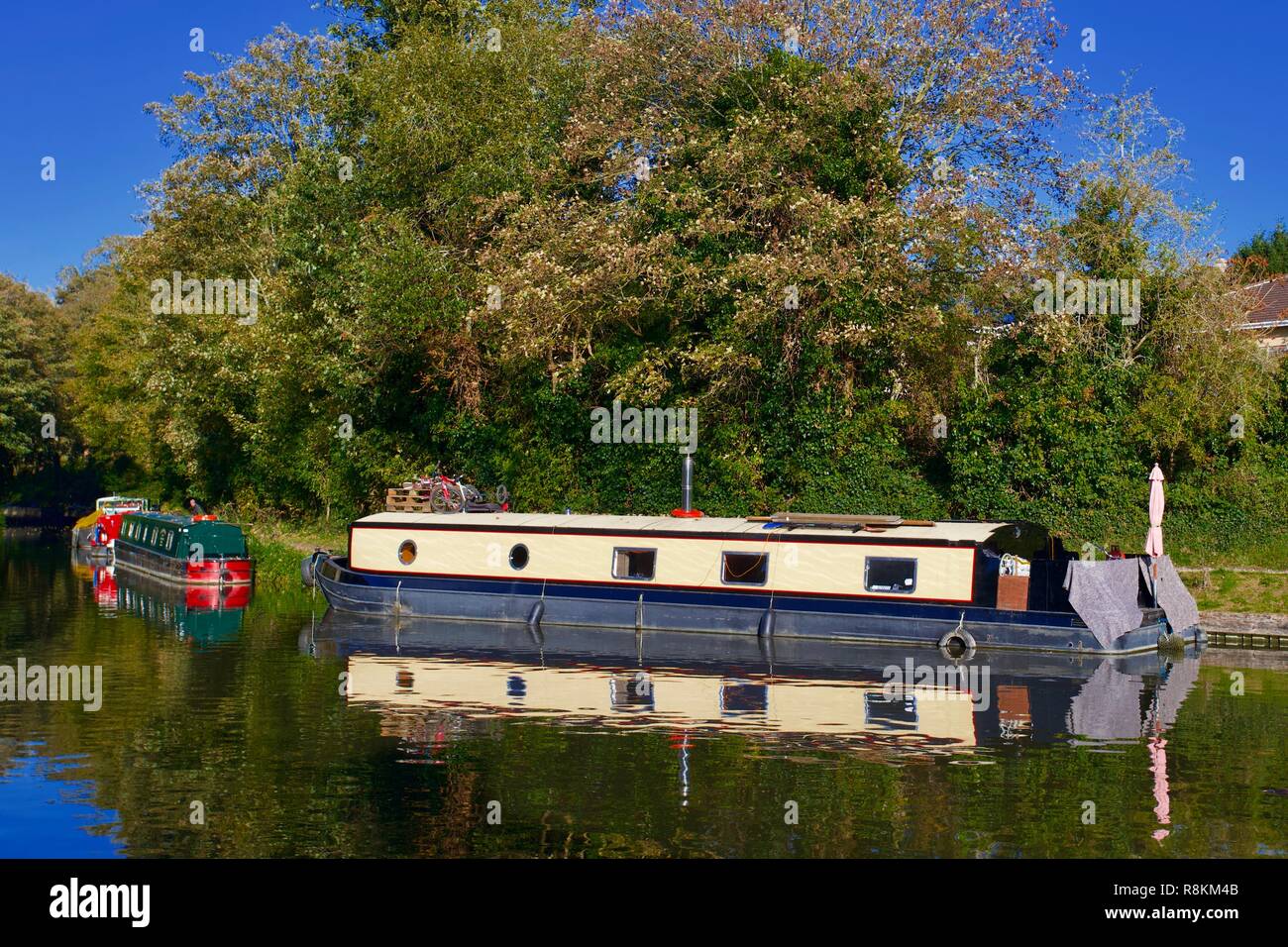 Narrow boat, Kennet & Avon Canal, Bath,Somerset, England Stock Photo