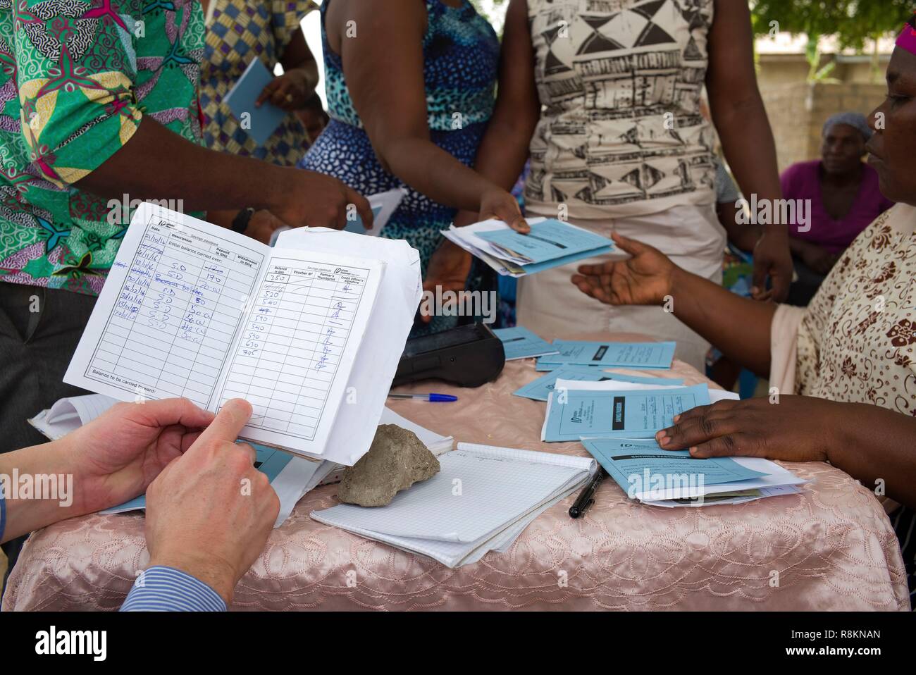 Ghana, Accra, repayment of loans by micro-credit beneficiaries in ID Ghana Stock Photo