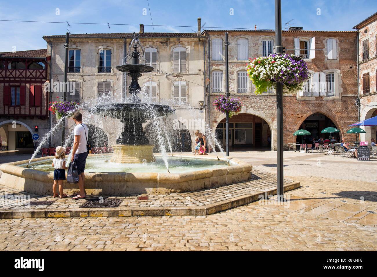 France, Lot et Garonne, Villeneuve sur Lot, Lafayette square Stock