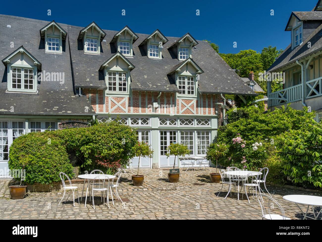 France, Normandy, Seine Maritime, Veules les Roses, The Most Beautiful  Villages of France, Douce France, hotel relay Stock Photo - Alamy
