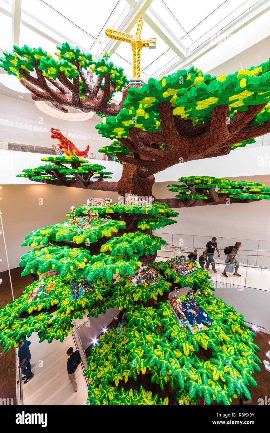 Denmark, Jutland, Billund, The Tree of Creativity - monumental sculpture at  the entrance of the Lego® House, the Lego® experimentation center for the  general public with 25 million bricks available over 12,000