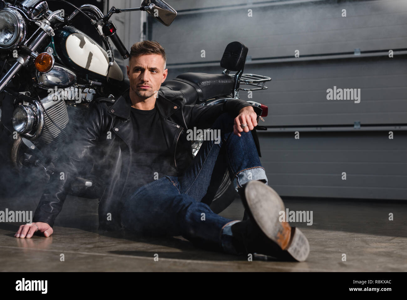 Cool guy on motorcycle hi-res stock photography and images - Alamy
