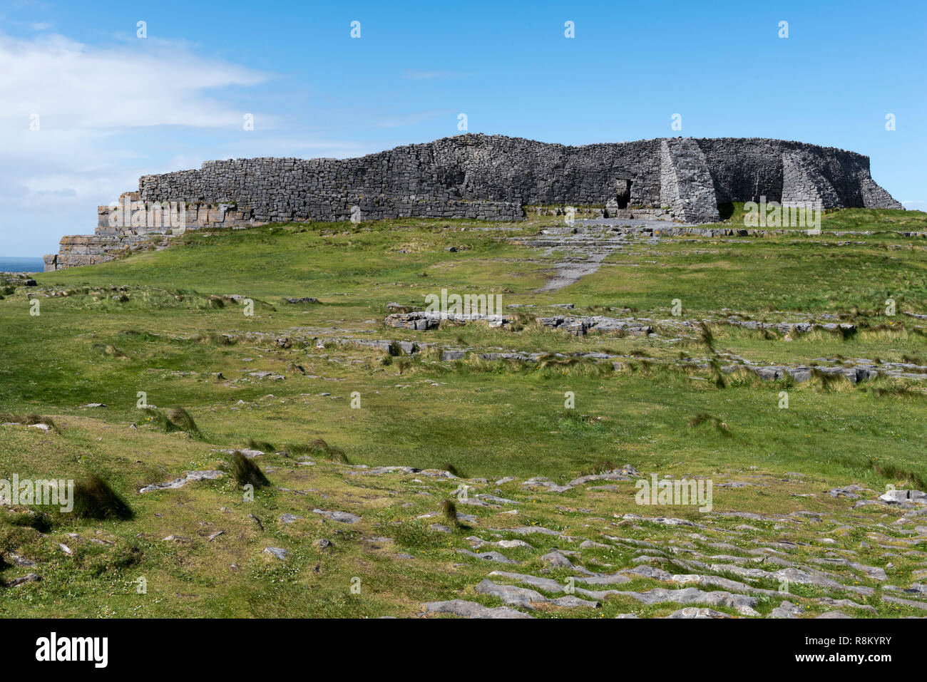 Ireland, County Galway, Aran Islands, Inishmore Cliffs, Dun Aengus Stock Photo
