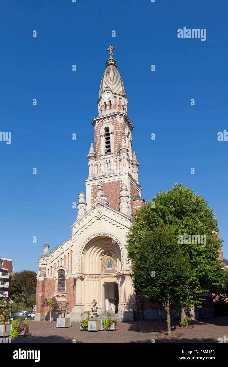 France, Nord, La Madeleine, Sainte Marie Madeleine church Stock Photo