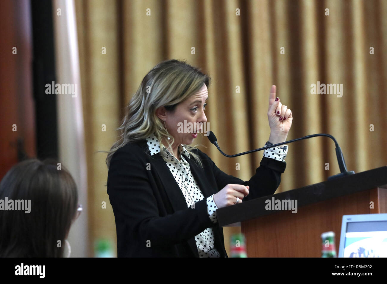 Meloni the former minister and leader of the Italian language