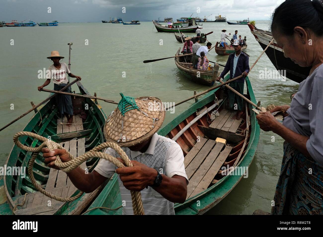 Myanmar Arakan State Sittwe daily life the port of Sittwe