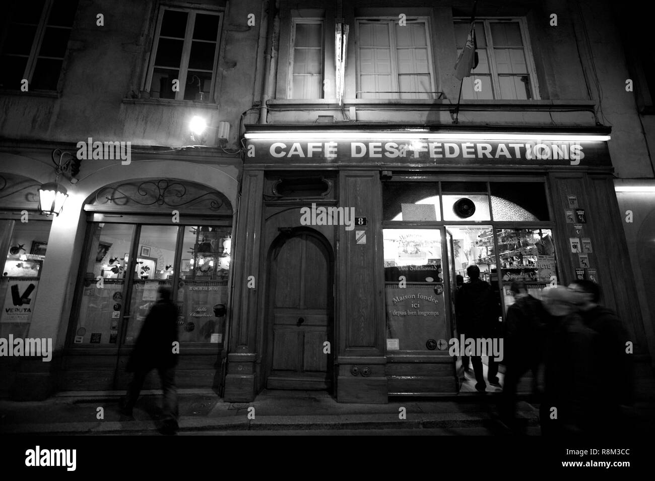 France, Rhone, Lyon, Bouchon Lyonnais Le Cafe des Federations Stock Photo