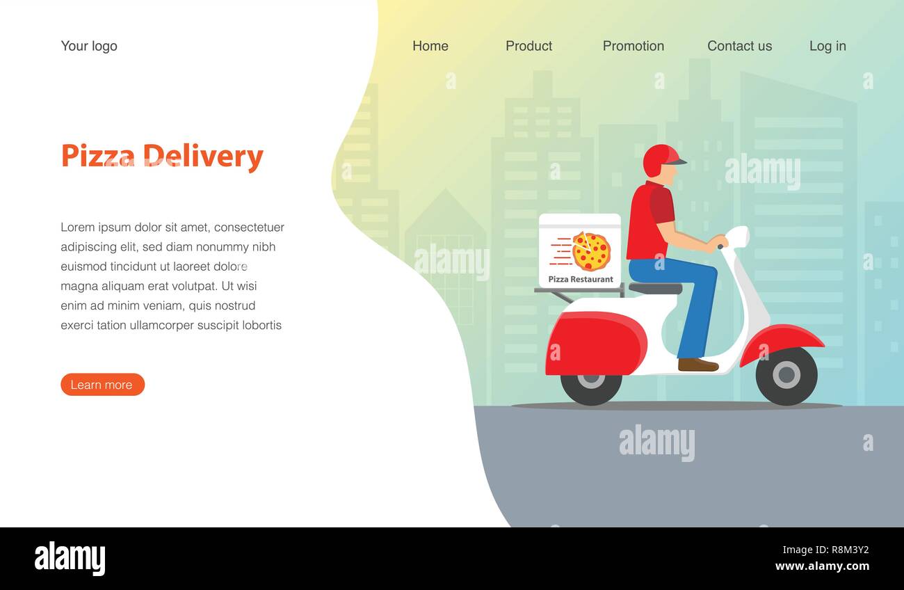 Website template design for pizza restaurant. Modern design for pizza ...