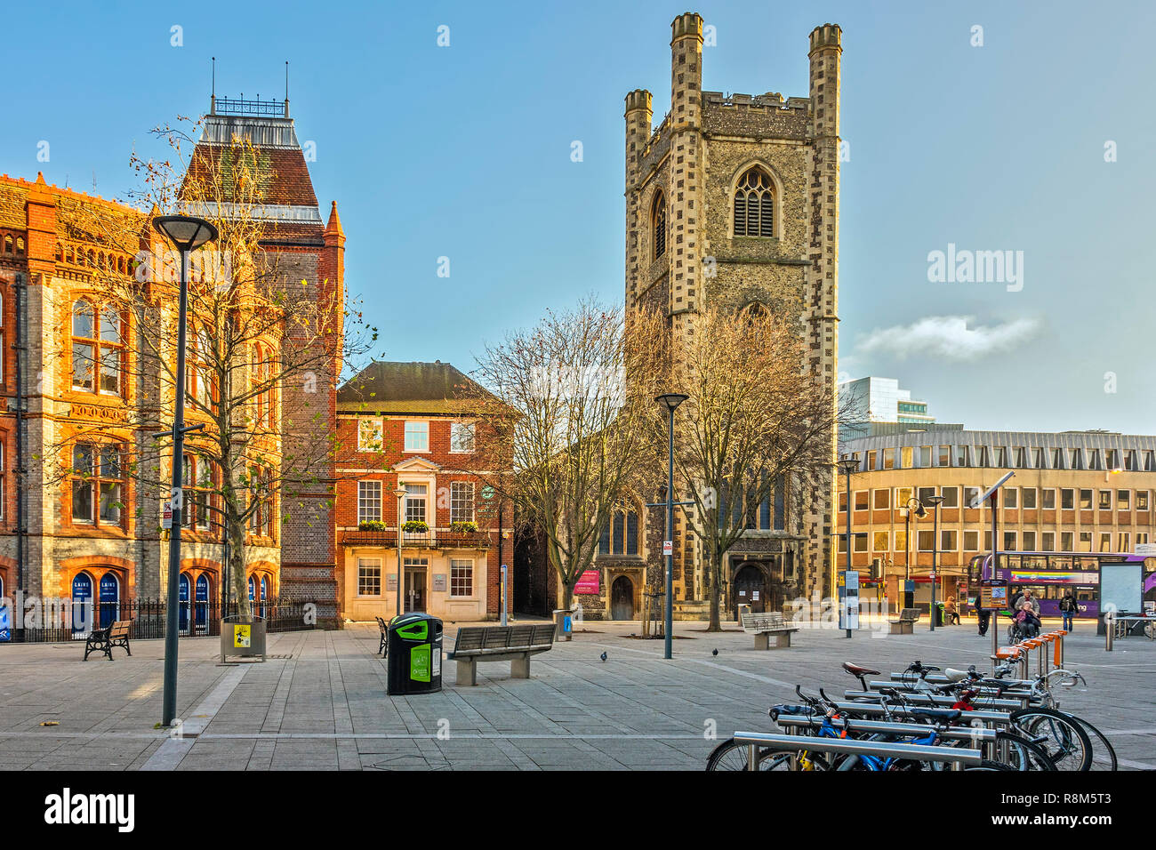 St Laurence's, Church and Old Town Hall Reading Berkshire UK Stock Photo