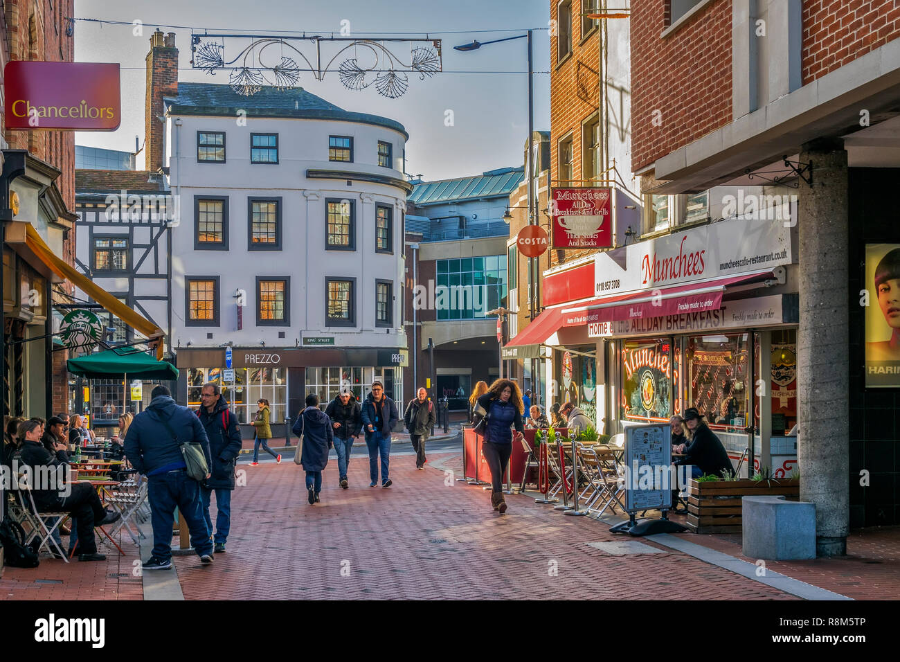 Street Scene  Buttermarket and King Street, Reading, Berkshire, UK Stock Photo