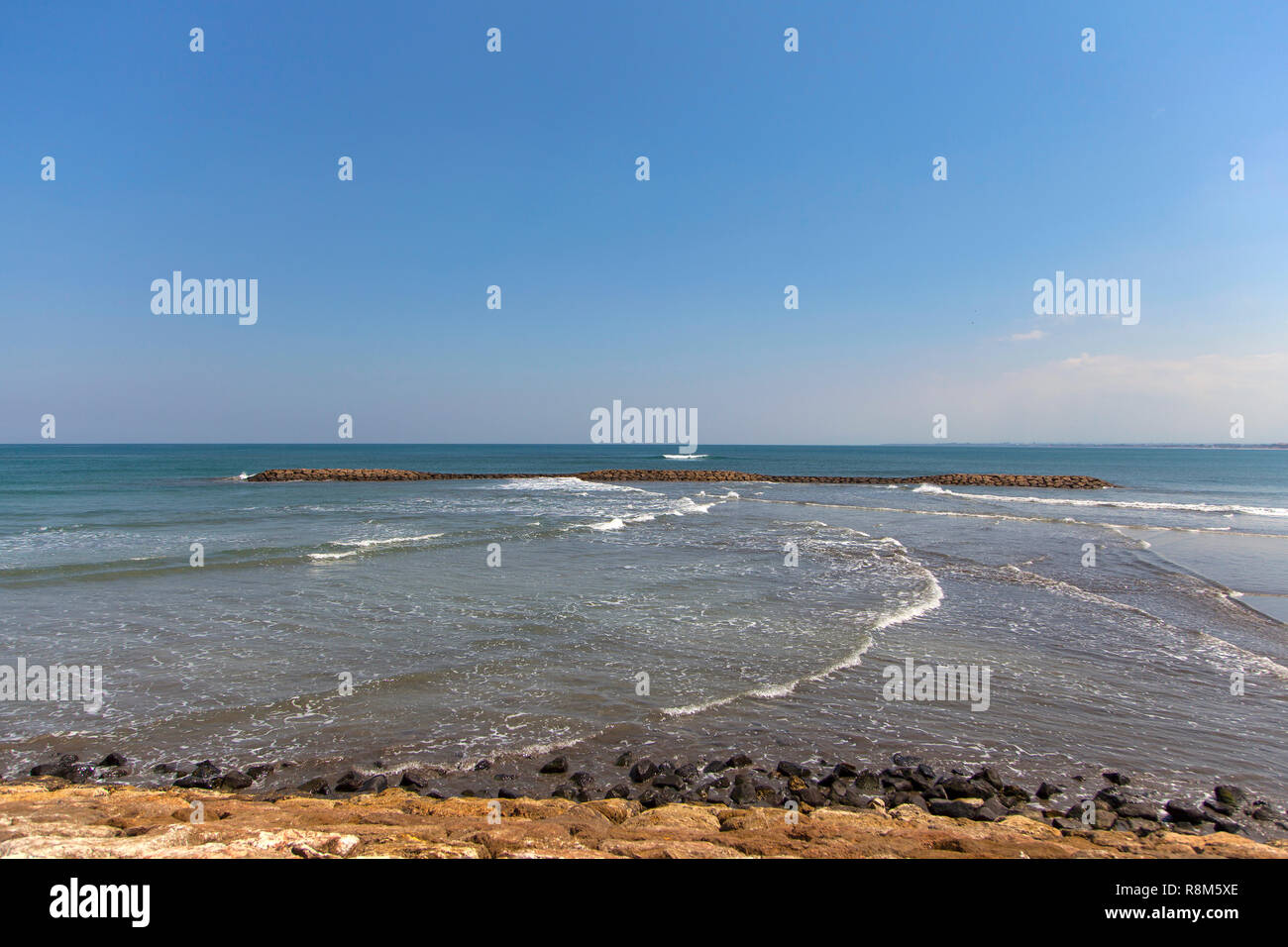 Indonesia is also a view of the famous beach of Kuta beach in Bali. Stock Photo