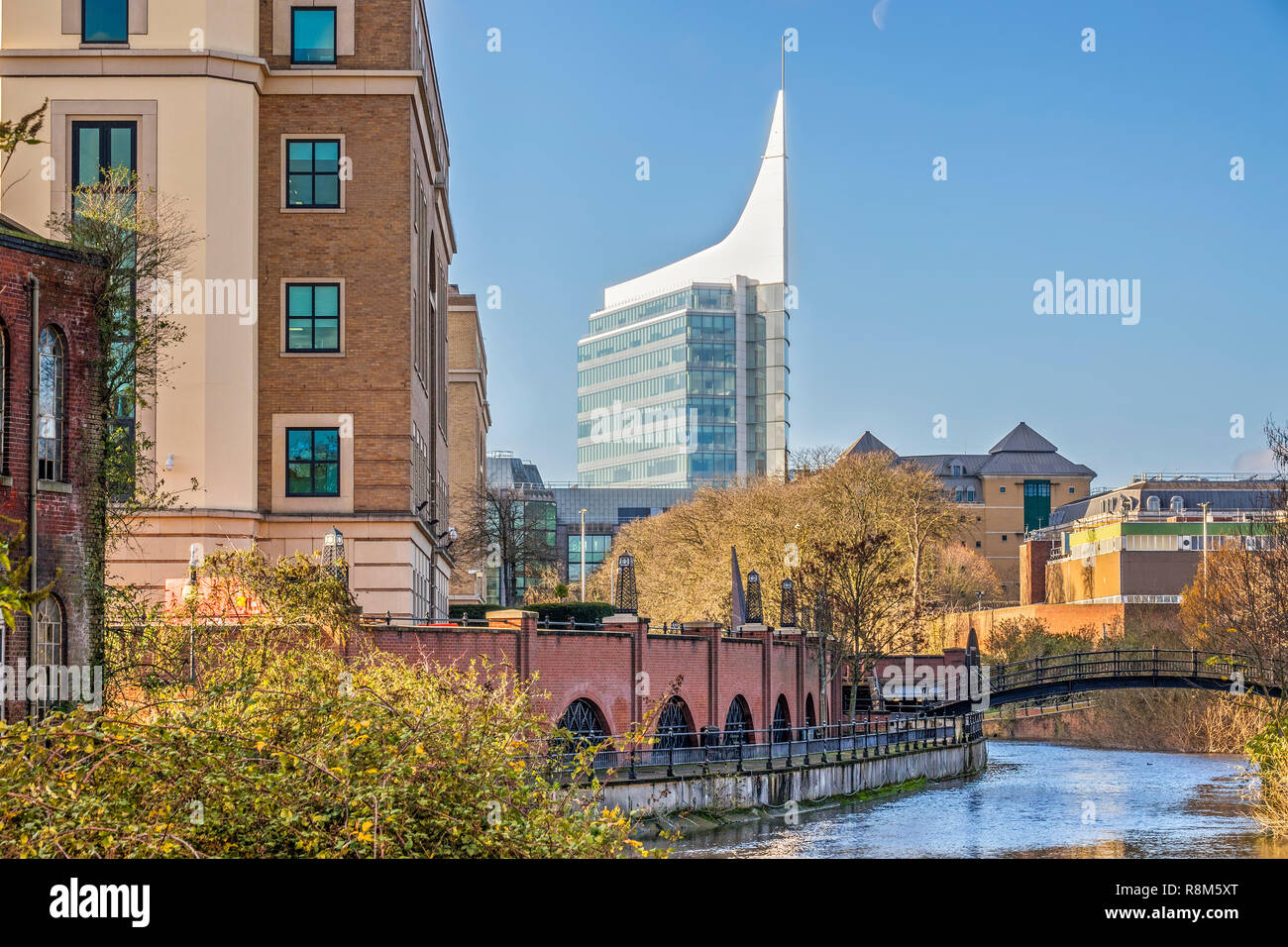 The Blade Building Viewed From The Canal,  Reading,  Berks,UK Stock Photo