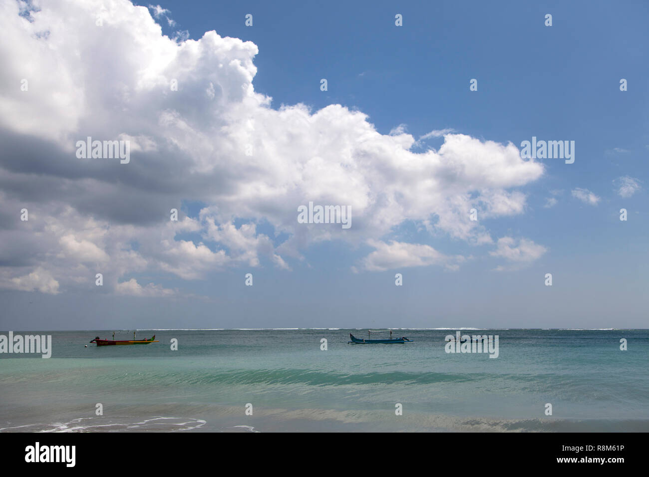 Indonesia is also a view of the famous beach of Kuta beach in Bali. Stock Photo