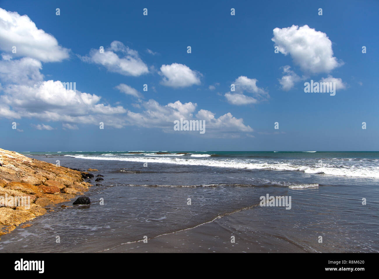 Indonesia is also a view of the famous beach of Kuta beach in Bali. Stock Photo