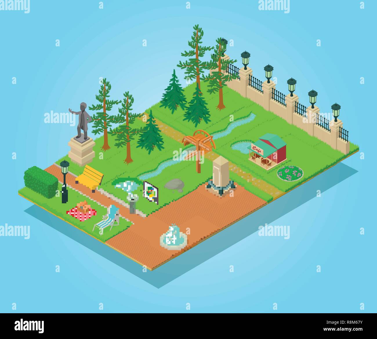 Parkland concept banner, isometric style Stock Vector