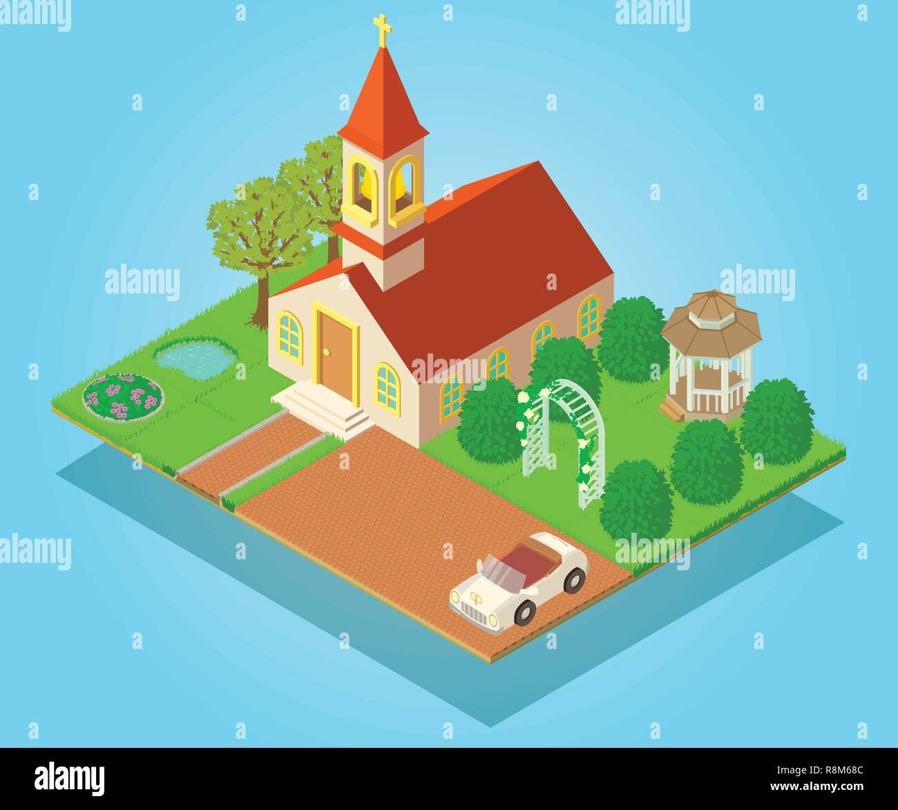 Church ritual concept banner, isometric style Stock Vector Image & Art ...