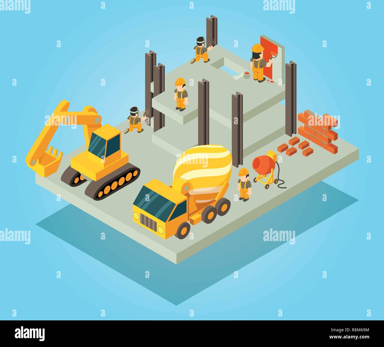 Building concept banner, isometric style Stock Vector Image & Art - Alamy