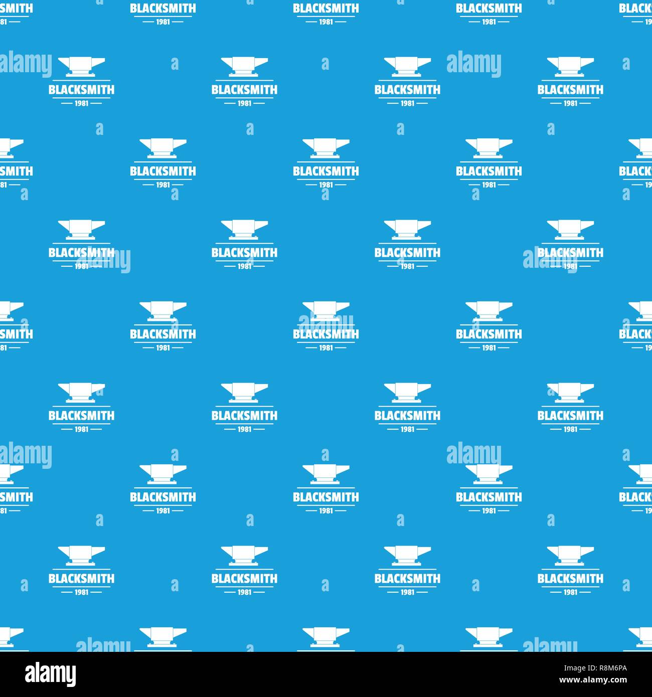 Blacksmith pattern vector seamless blue Stock Vector