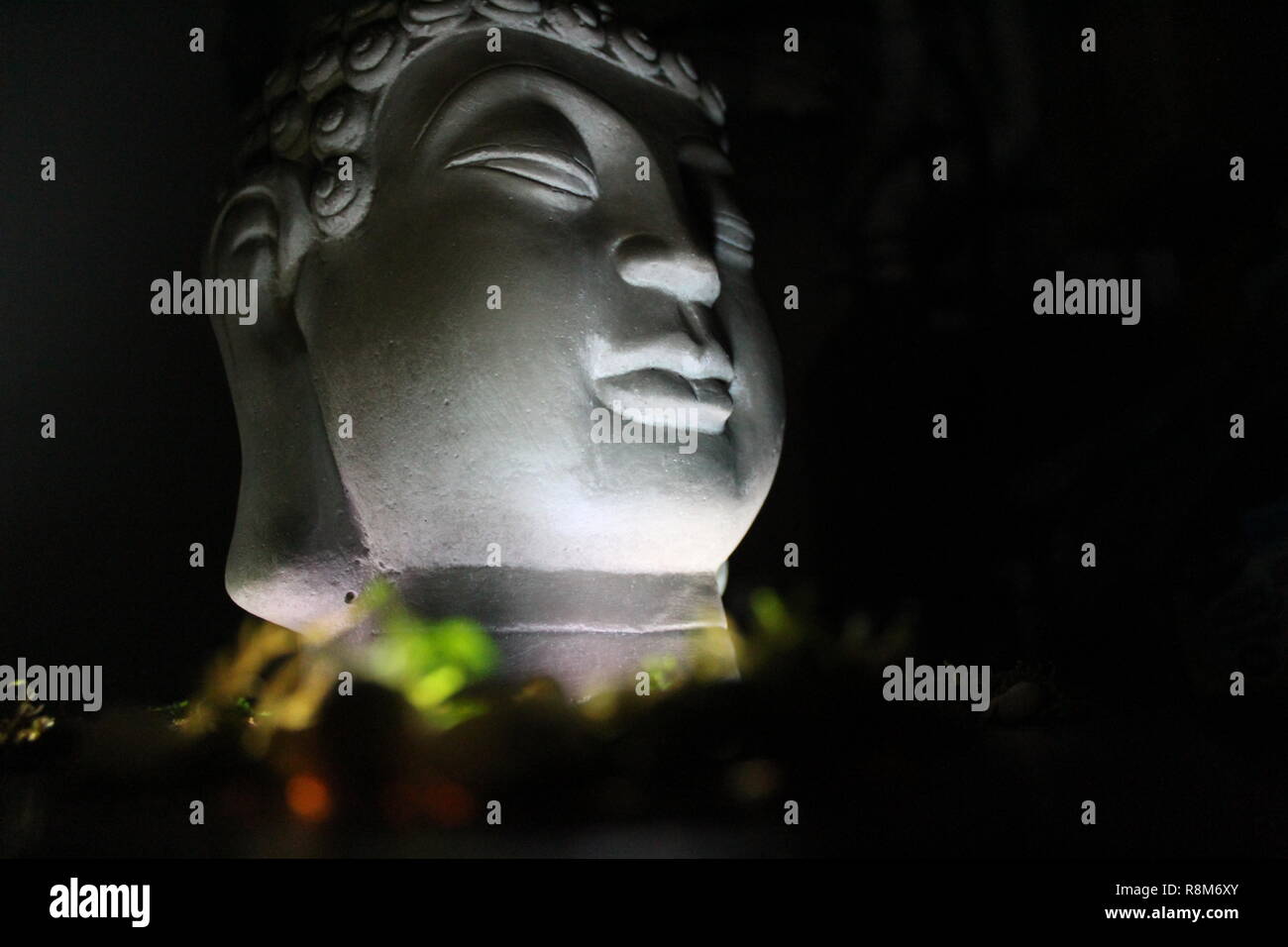 Namaste Buddha Head Stock Photo