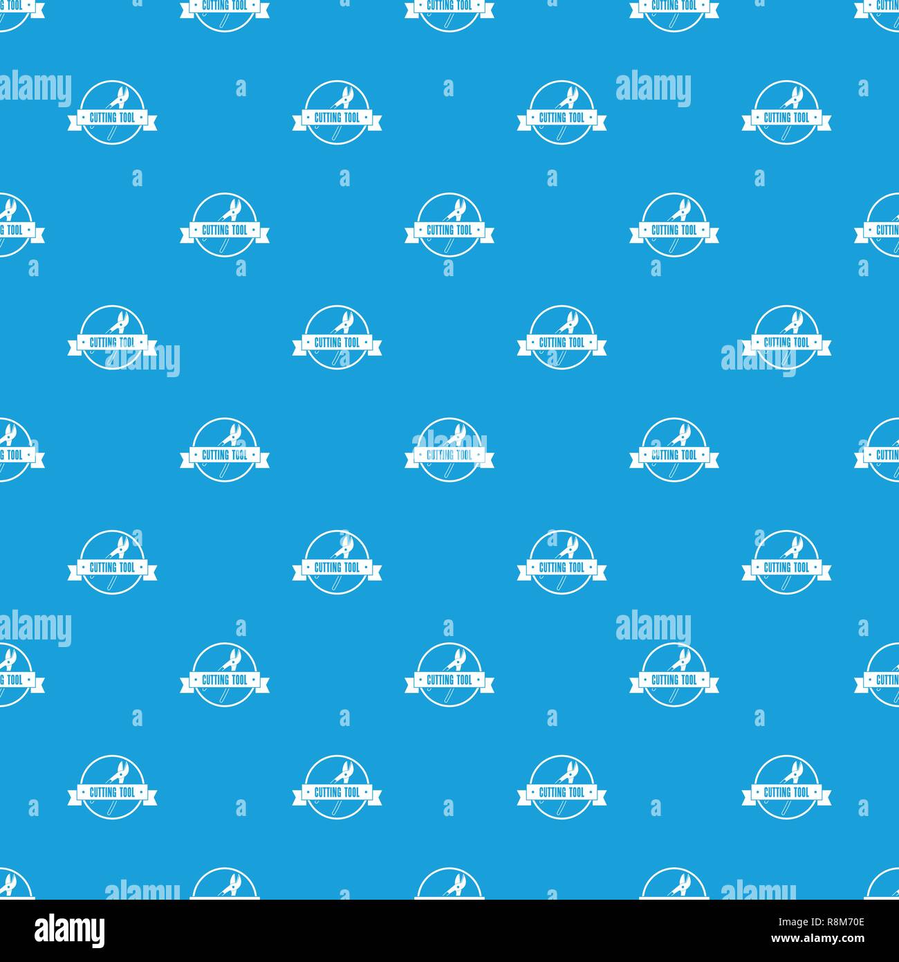 Cutting tool pattern vector seamless blue Stock Vector