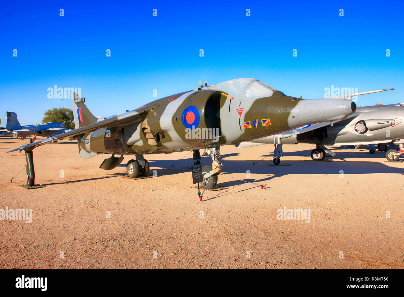 RAF Hawker Siddeley Harrier GR3 VSTOL fighter plane on display at the Pima Air & Space Museum in Tucson, AZ Stock Photo