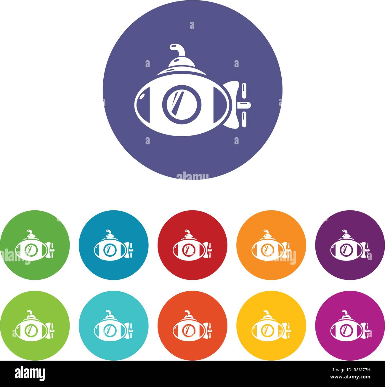 Submarine icons set vector color Stock Vector Image & Art - Alamy