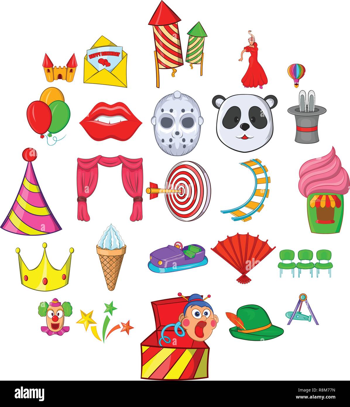 Funny park icons set, cartoon style Stock Vector Image & Art - Alamy