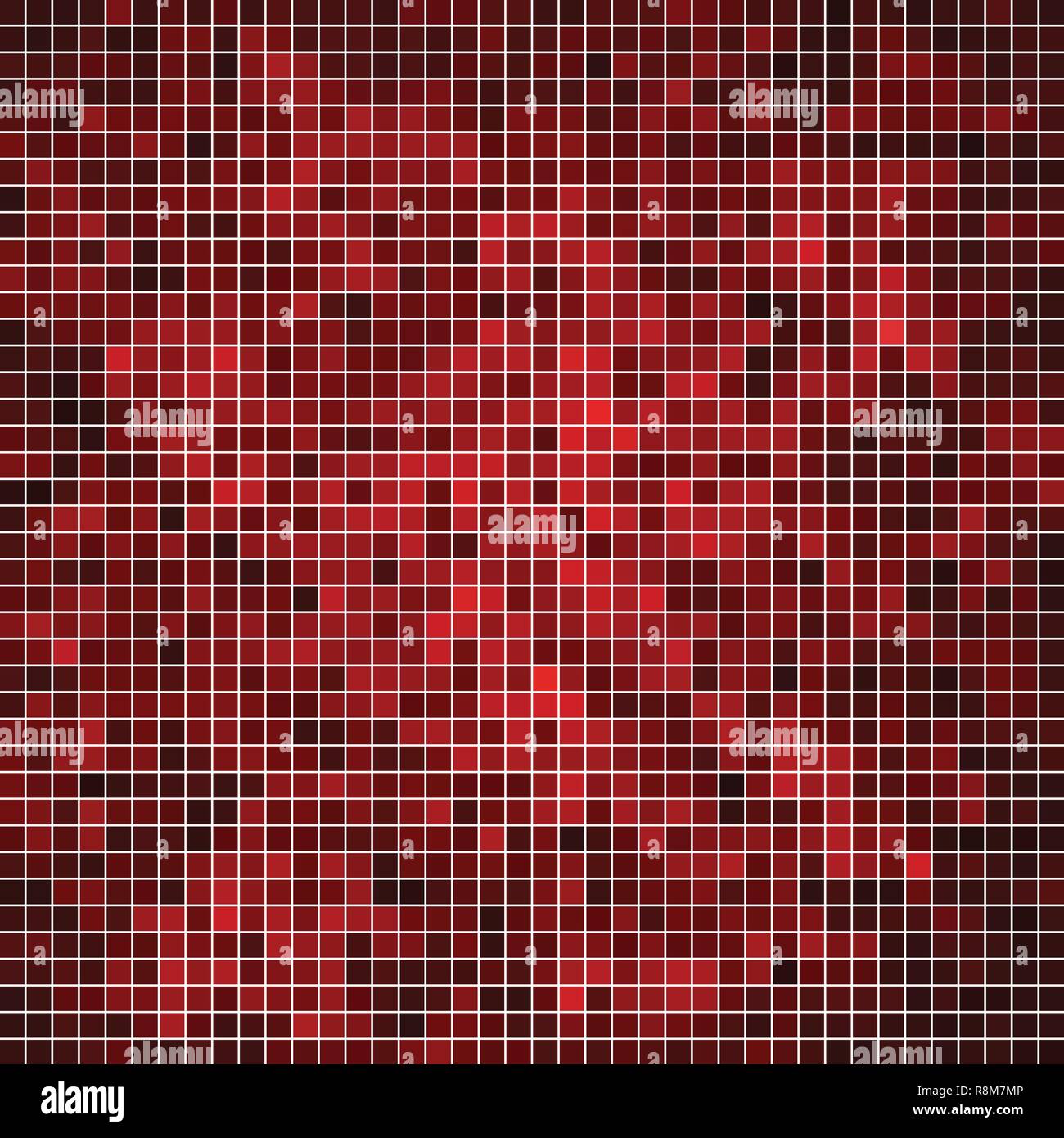 abstract vector square pixel mosaic background - red Stock Vector Image ...