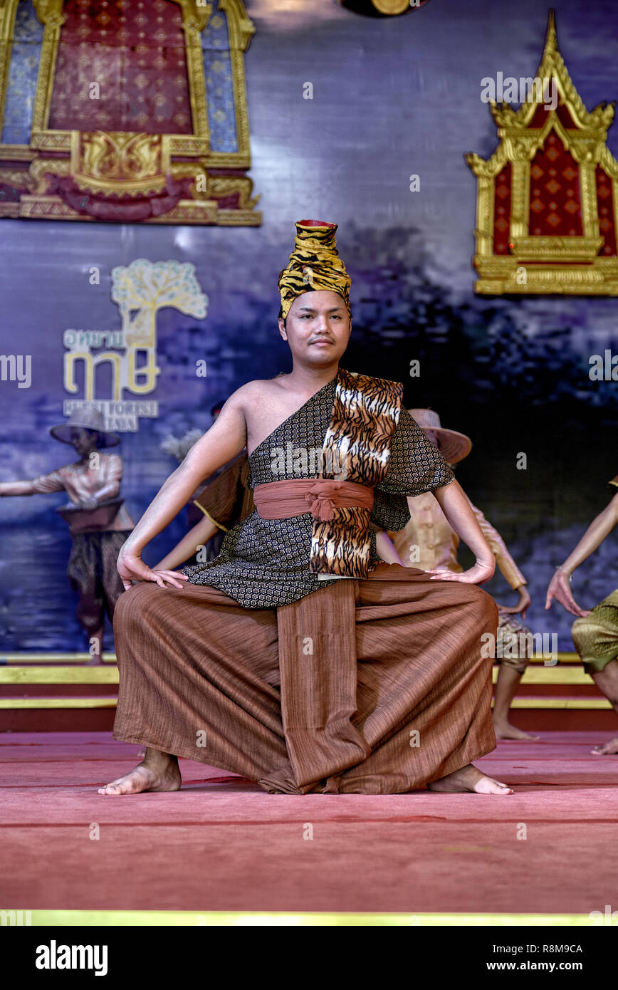 Thailand theatre. Actor on stage. Thai culture show, Stock Photo