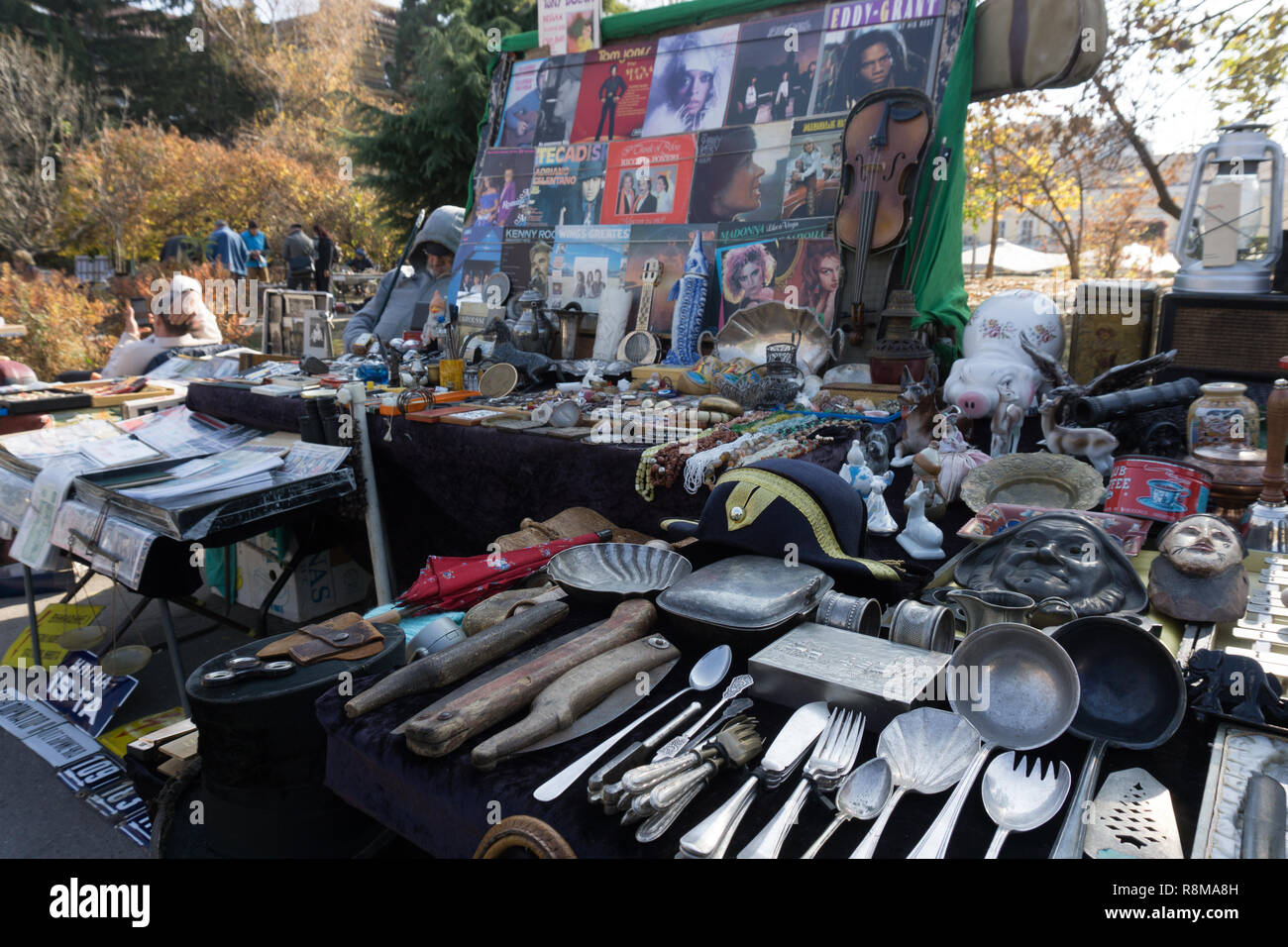 View of a stall of a street market Stock Photo