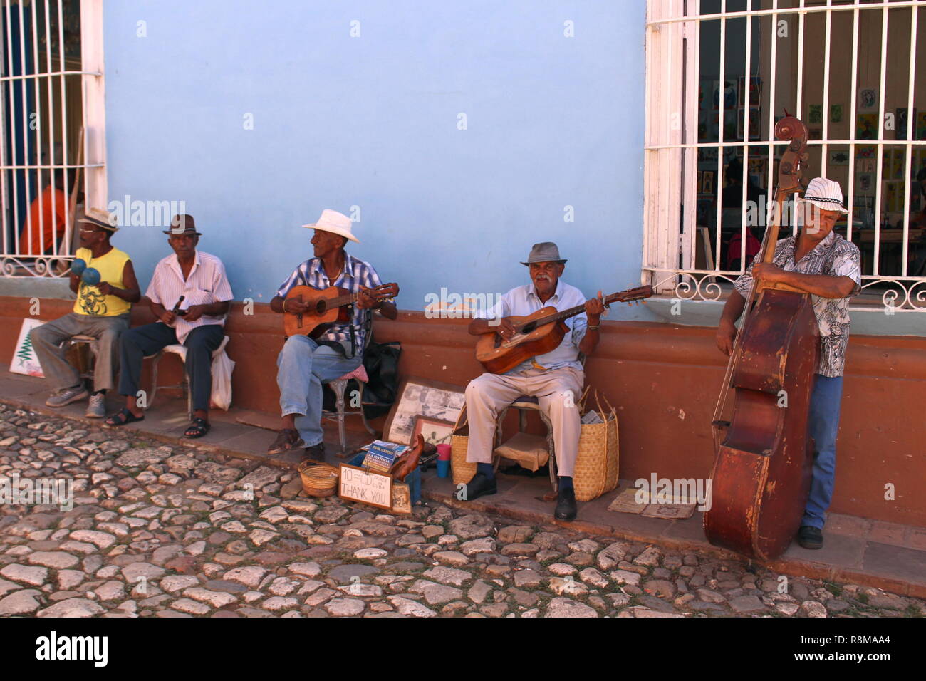 Band playing in Trinidad Stock Photo