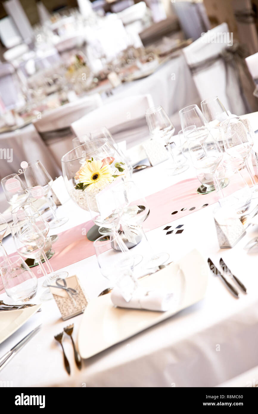 Wedding decorations for dinner Stock Photo