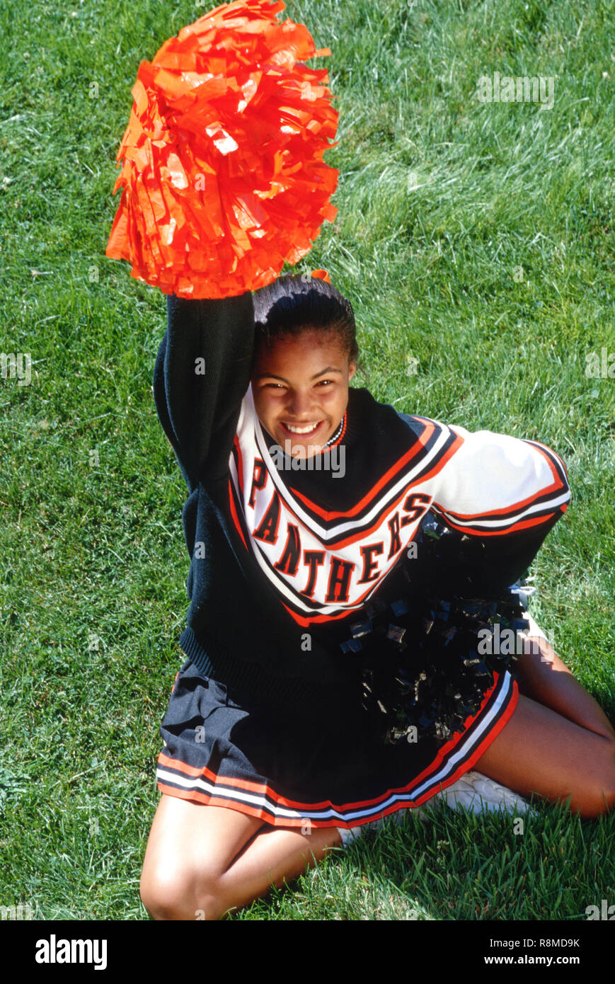 High school cheerleader represents team spirit, USA Stock Photo Alamy