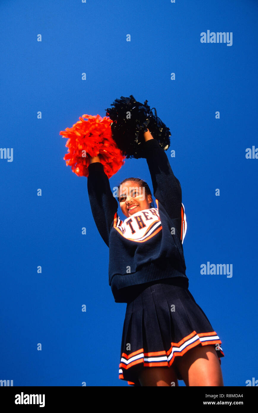High school cheerleader represents team spirit, USA Stock Photo Alamy