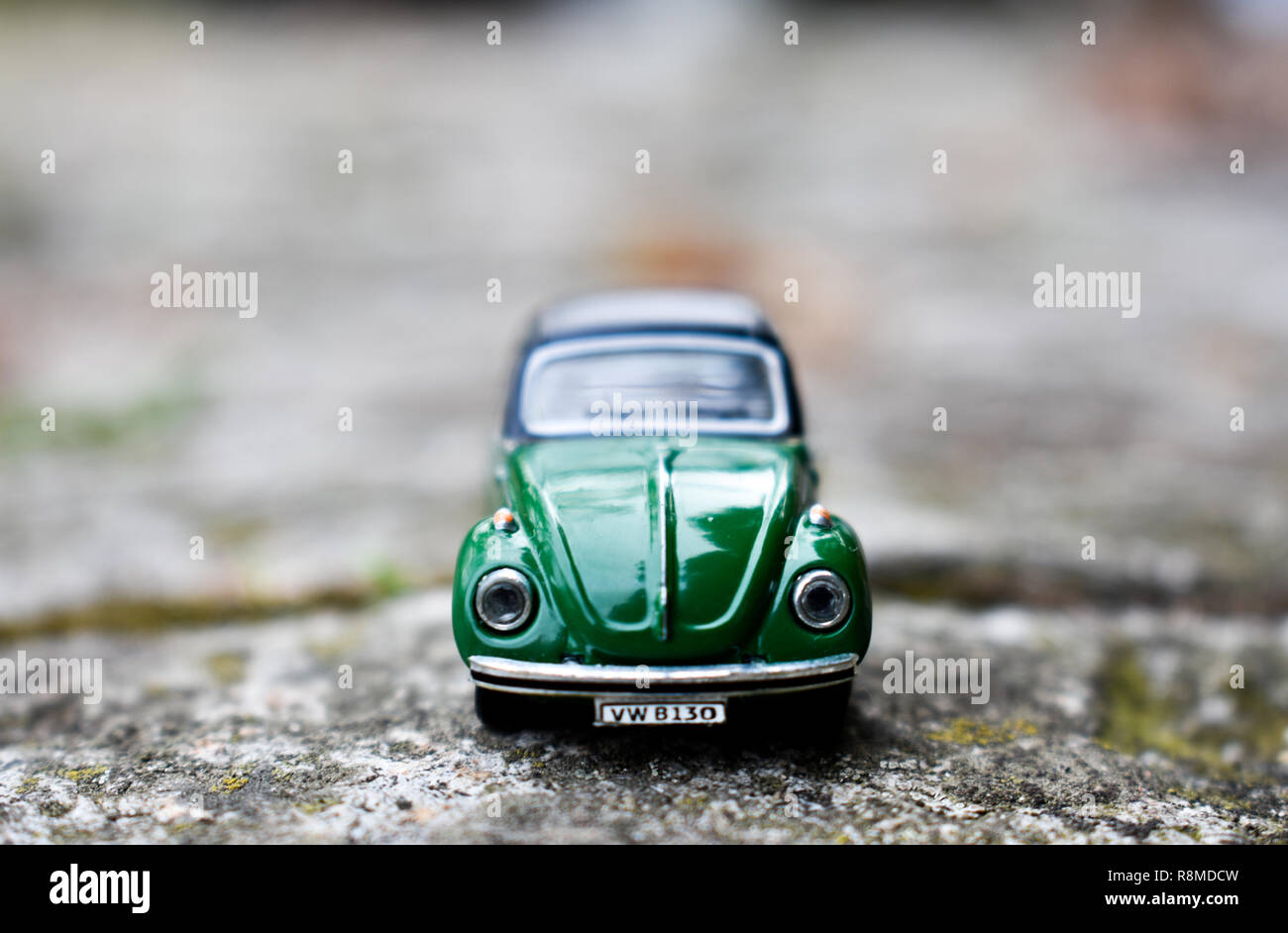 Volkswagen beetle on the road, ready new adventure! Stock Photo