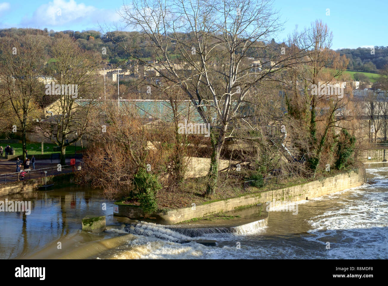 Around the somerset City of Bath, England UK Looking toward Bath Rugby Ground, The Rec. Proposals have been made for a new stand develeopment Stock Photo