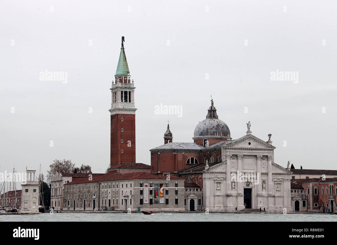 San Giorgio Maggiore Island in Winter Stock Photo