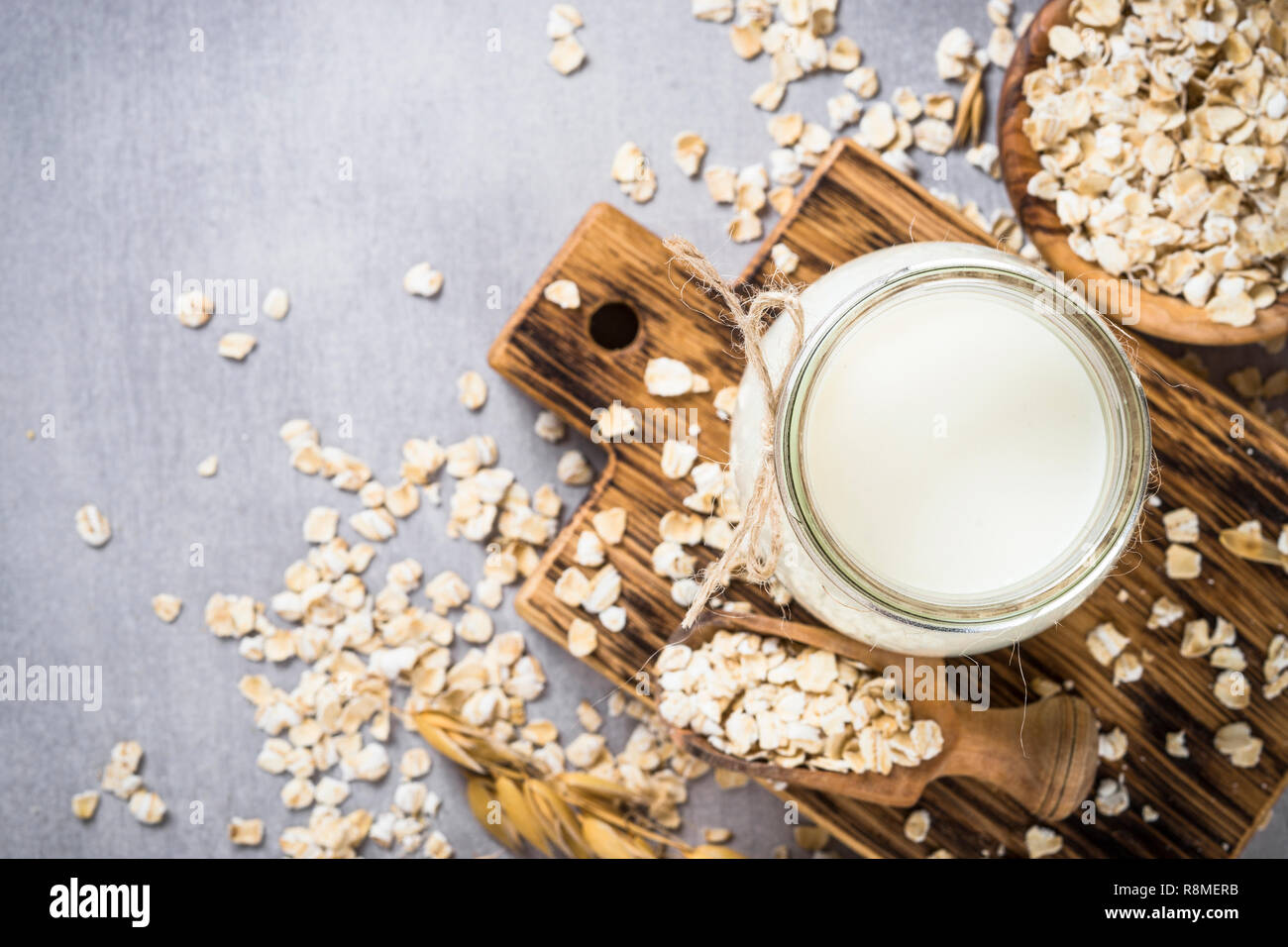 Vegan oat milk, non dairy alternative milk Stock Photo Alamy