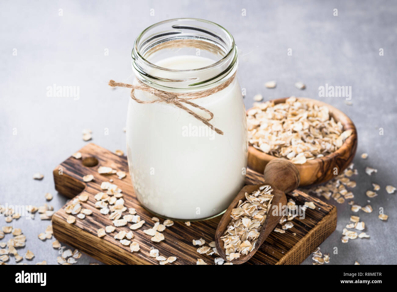 Vegan oat milk, non dairy alternative milk Stock Photo Alamy