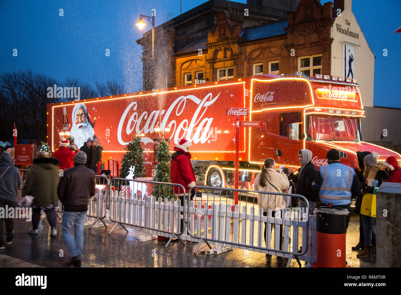 Birmingham, UK. 16th Dec 2018. Coca Cola truck comes to Birmingham at Eastside Park on the last day of it's six week tour of the UK Credit: steven roe/Alamy Live News Stock Photo