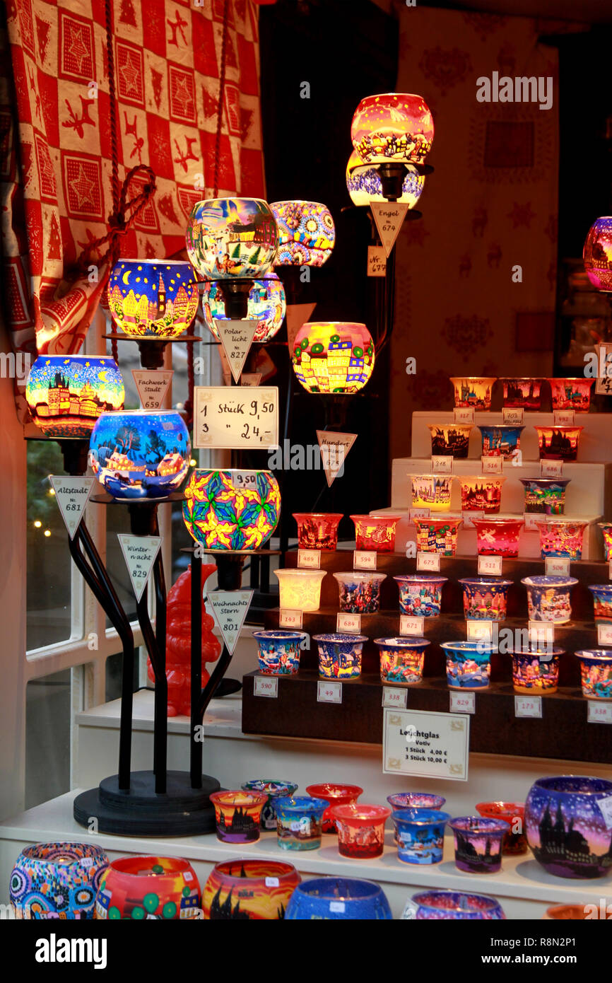 Christmas decorations seen on sale at the Cologne Christmas market