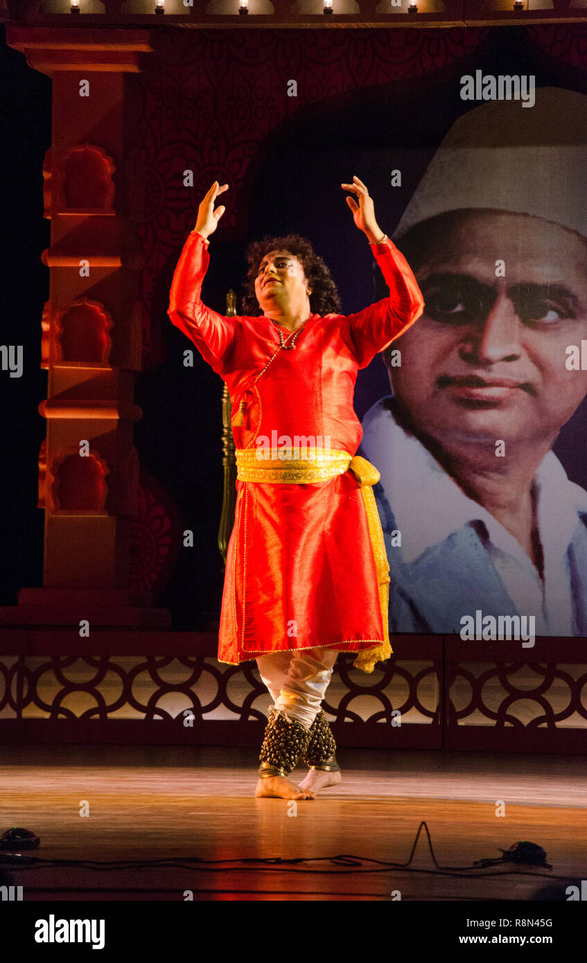 Panaji, India. 16th December, 2018. Classical Kathak dancer Pt. Ravi