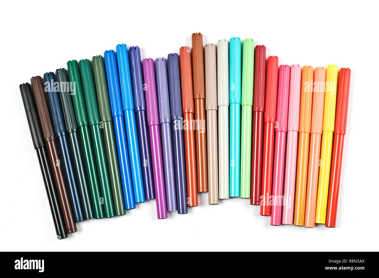 Multi coloured pens row hi-res stock photography and images - Alamy