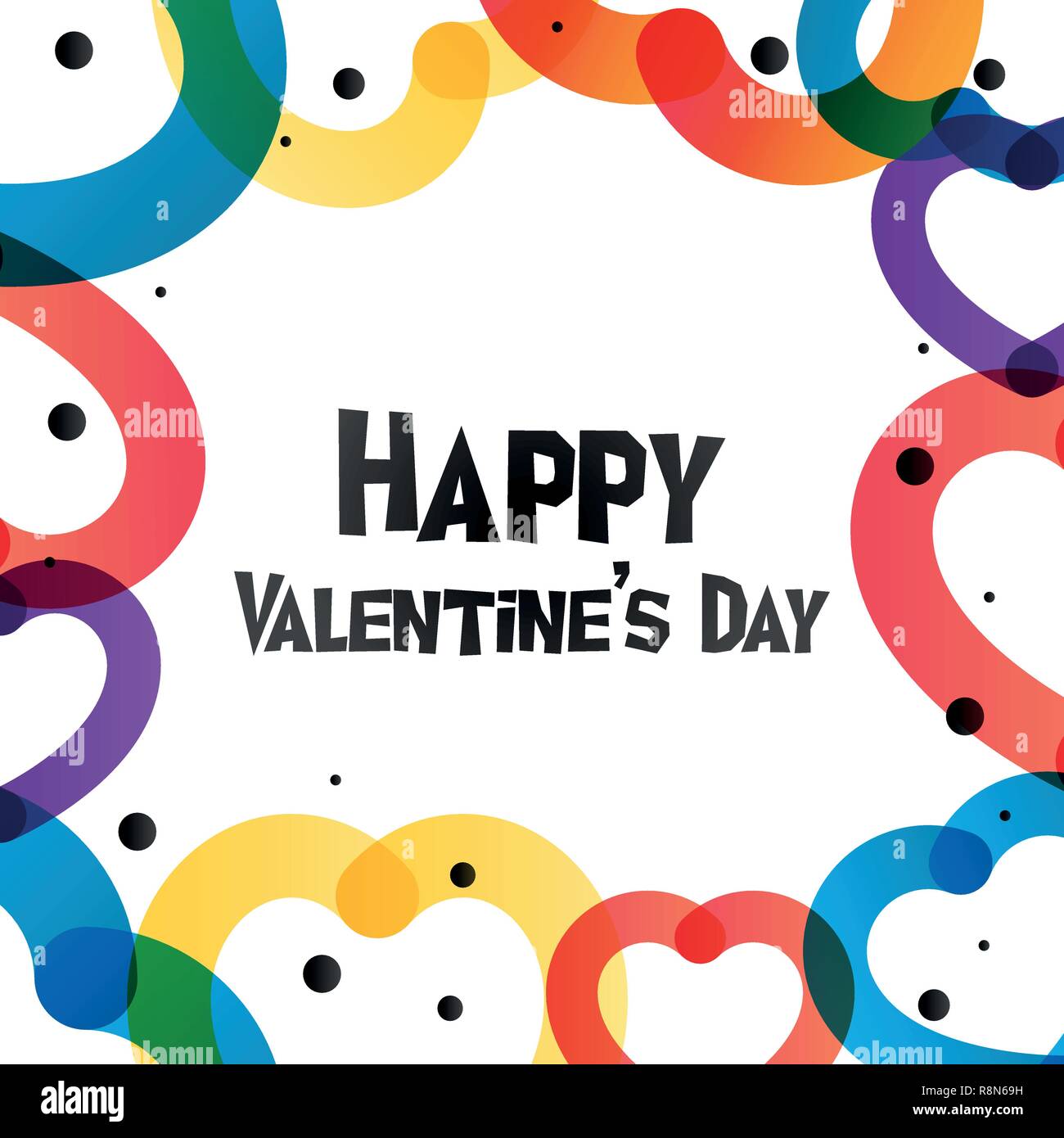 Happy Valentine Day instagram card in 2019 graphic trend, color